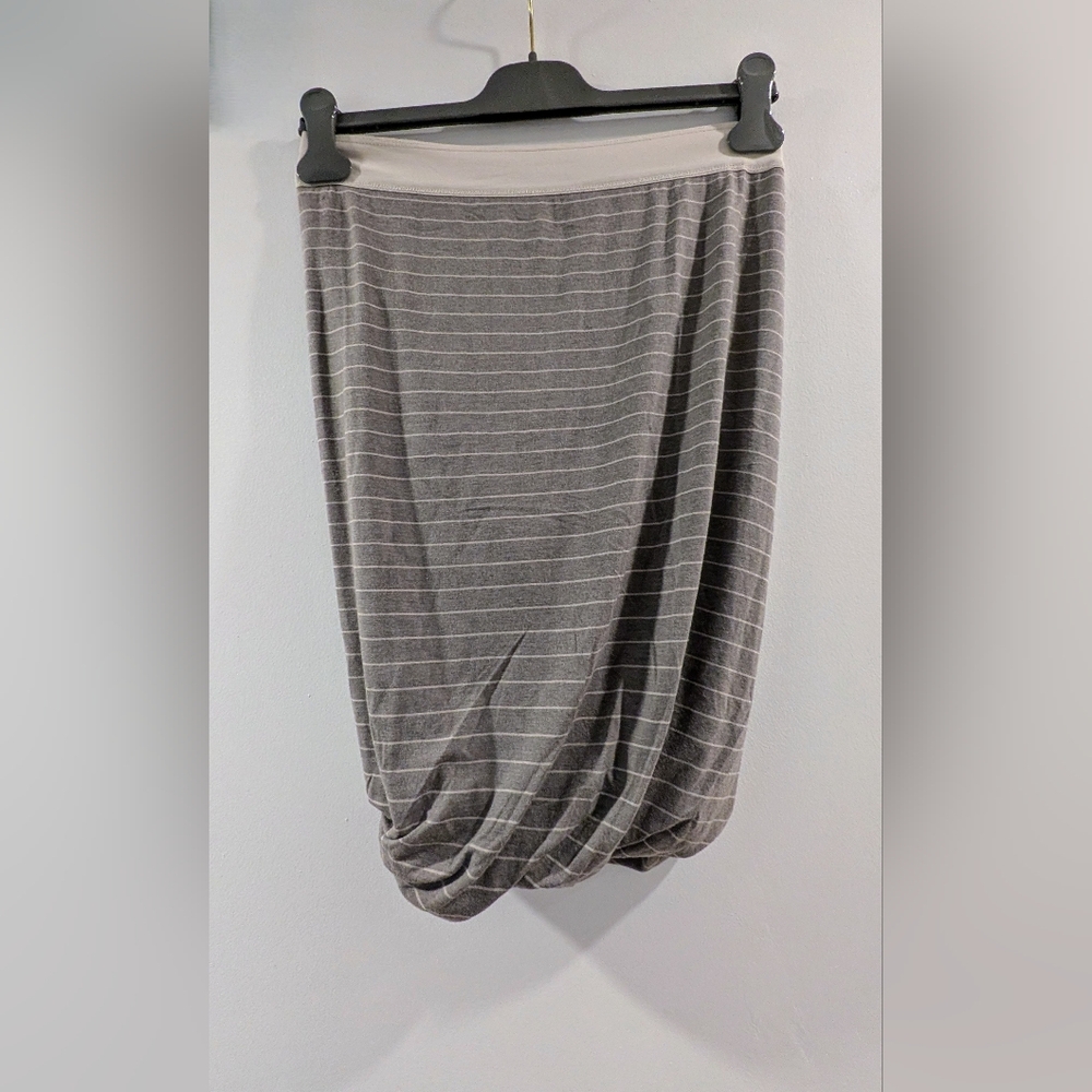 T by Alexander Wang Gray & Cream Twist Striped Skirt